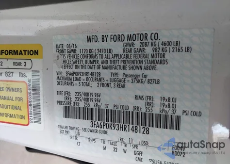 2017 Ford Fusion Titanium из США, поврежденный, VIN 3FA6P0K93HR148128